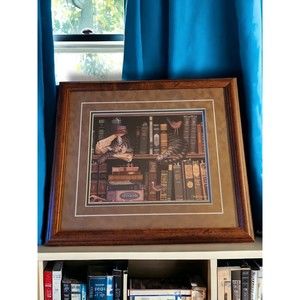 Charles Wysocki "Max In The Stacks", 1 Of 3, Classic Tales Print-Framed